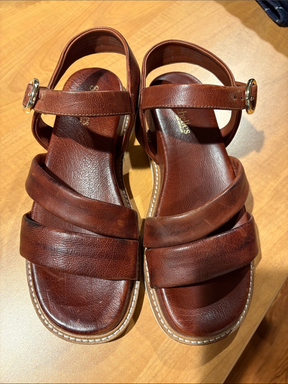 Seychelles Chestnut Brown Leather Strappy Sandals